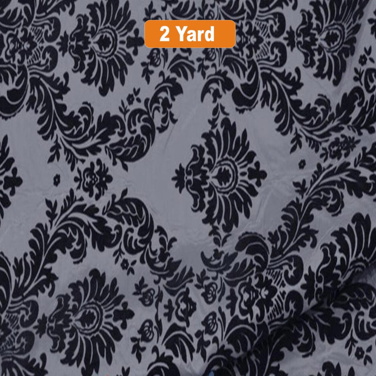 60" Wide Damask Flocking Taffeta Fabricfor Curtains Apparel and Decor